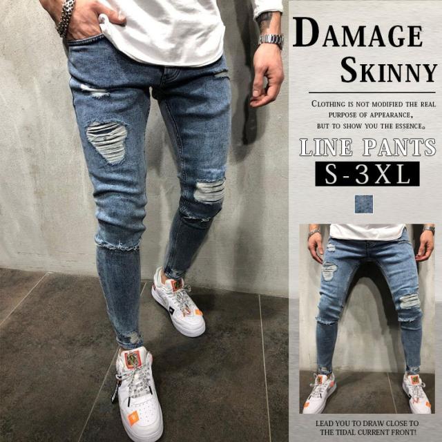 【SWG/SWAGGER】パッチワークデザイン ダメージスキニーパンツ 34 SWG/SWAGGER】パッチワークデザイン ダメージスキニーパンツ 34