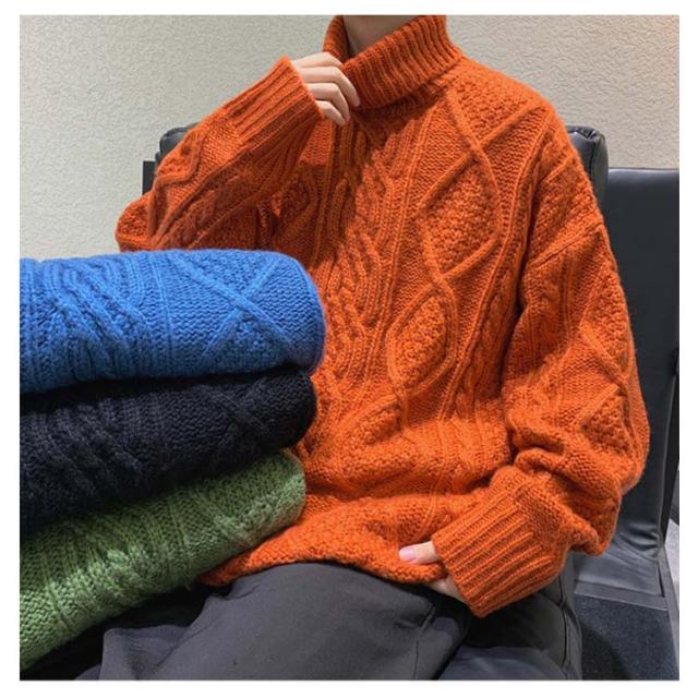 長袖 ケーブル編み ざっくり編み ニット メンズ トップス ニット 