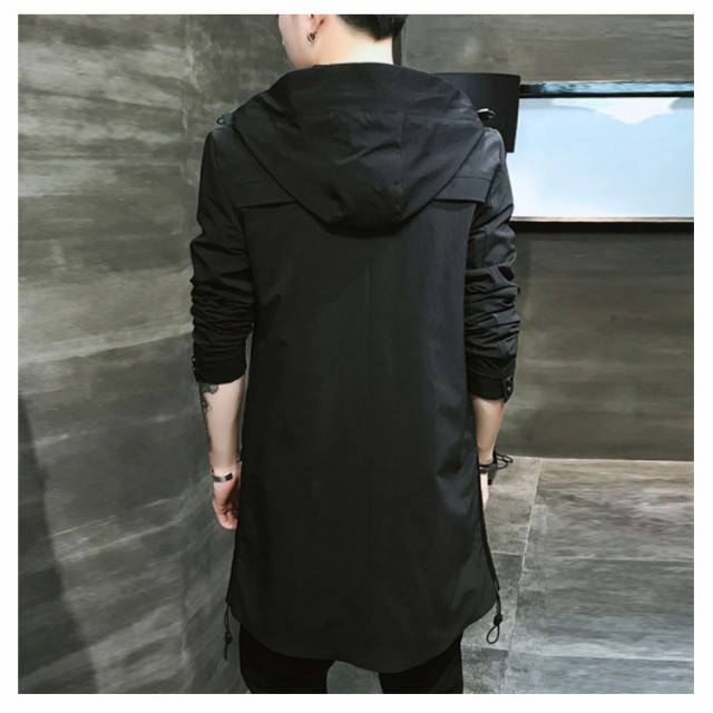 ロングコート フード付き トレンチ ブルゾン 防風 トレンチ
