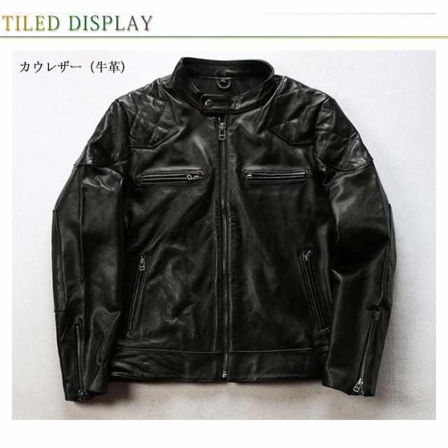 シングルライダースジャケット ジャケット メンズ レザー