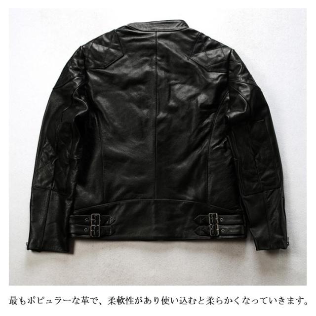 ビンテージレザージャケット 黒 XL シングルライダース シングルライダースジャケット ジャケット メンズ レザージャケット