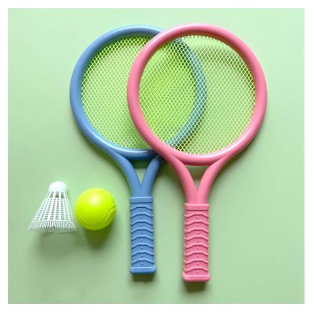 美品　Sun-Batta木製 バドミントンラケット 2本 シャトル6個　ネット 美品 Sun-Batta木製 バドミントンラケット 2本 シャトル6個