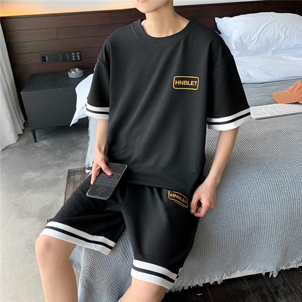 レイヤード セットアップ 2色 半袖 Tシャツ ハーフパンツ cr4064 51422-01.jpg