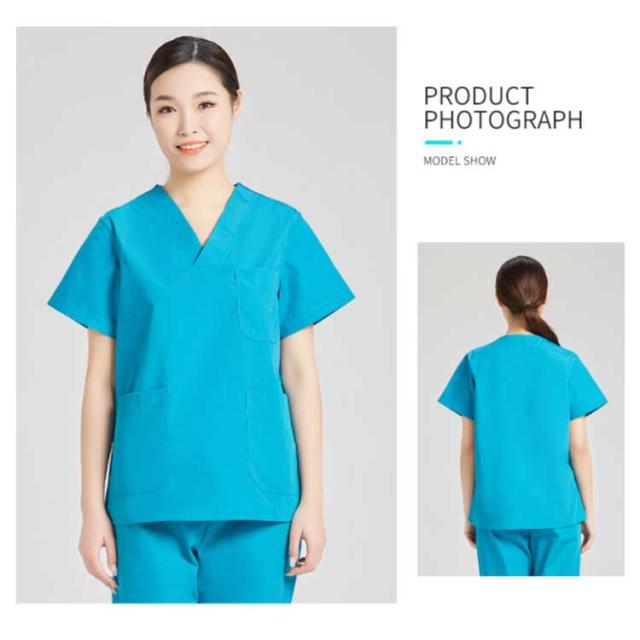 USK 半袖カラースクラブ上下セット 医療、介護でのユニフォーム L