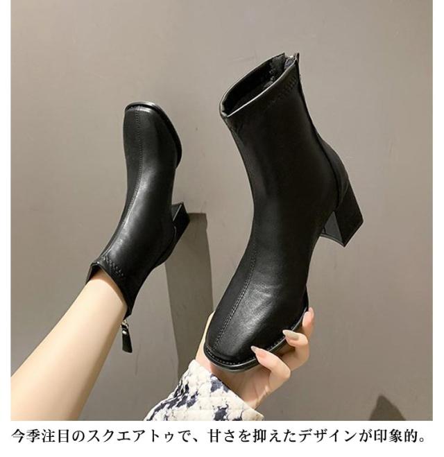スクエアフィットショートブーツ LE TALON ブーツ 「追加」5cmスクエアフィットショートブーツ