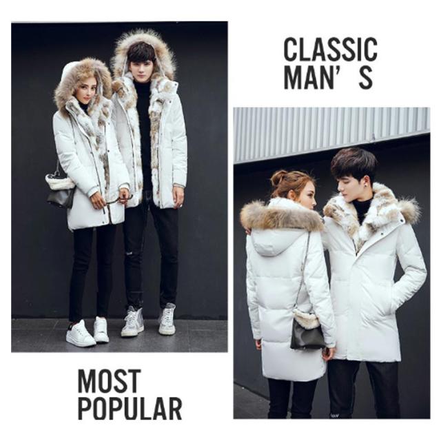 メンズ 極暖 フード付き ファー襟 裏ボア レディース ダウンジャケット