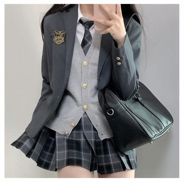 ブレザー スカート ベスト 女子高生 制服 5点セット 学生服 女子 ブレザー スカート ベスト 女子高生 制服 5点セット 学生服 女子