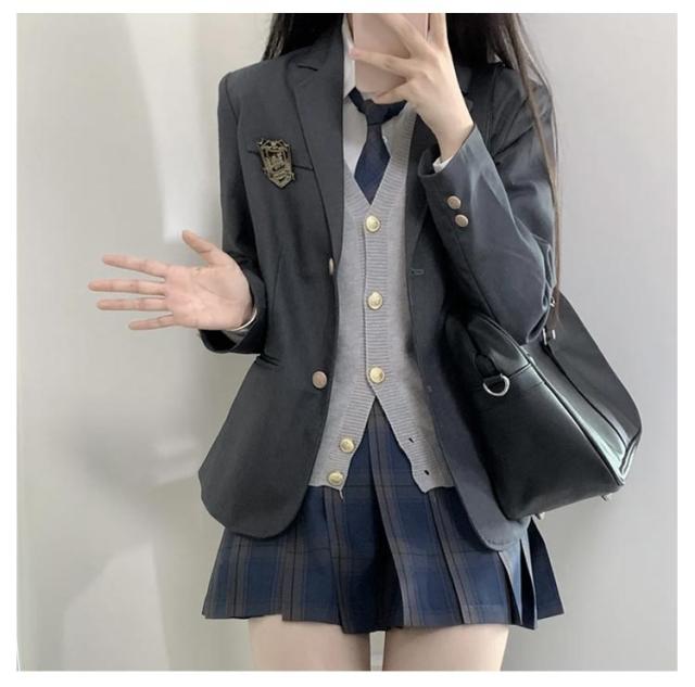 ブレザー スカート ベスト 女子高生 制服 5点セット 学生服 女子