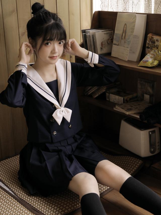 古着　JK　衣装 新入荷 女子JK制服 セーラー服 名古屋襟 刺繍 コスプレ衣装