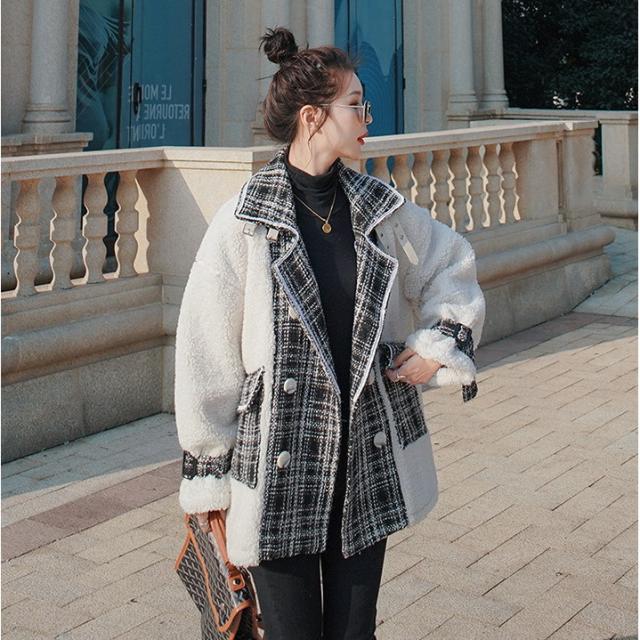 コート レディース ボアコート 切り替え風 40代コート 体型カバー