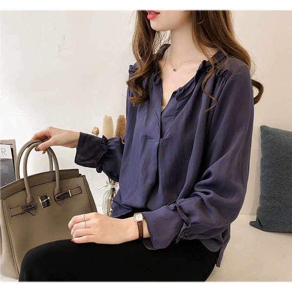 ブラウス レディース スキッパー ロングシャツ カジュアル