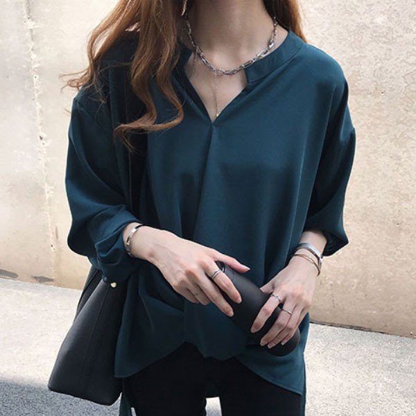 ブラウス レディース スキッパー ロングシャツ カジュアル シャツ トップス 白 ホワイト 深緑 グリーン 紺 ネイビー 春 夏 秋 新作 ブラウス レディース スキッパー ロングシャツ カジュアル