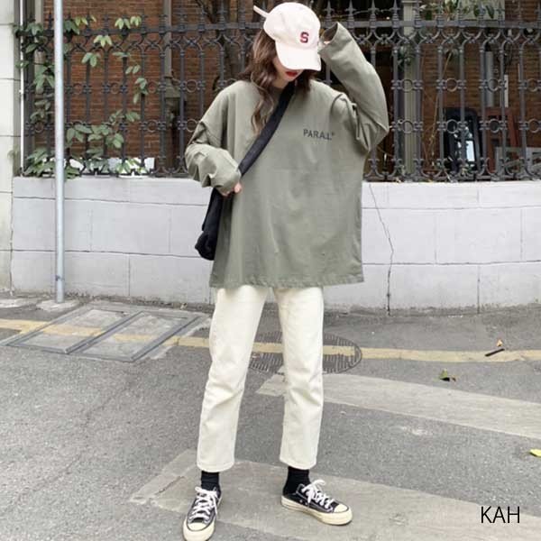 長袖 ひざ丈Ｔシャツ ロンT プルオーバー カトッソー トップス 韓国 ファッション レディース 長袖 ひざ丈Tシャツ ロンT プルオーバー カトッソー トップス