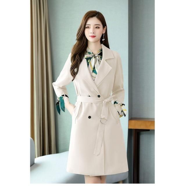 トレンチコート ワンピース 2点セット レディース 秋冬 花柄ワンピース