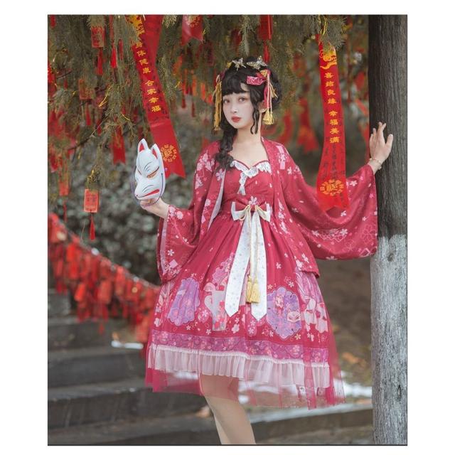 ロリータドレス コスプレ衣装 2点セット キャミソールワンピース 羽織