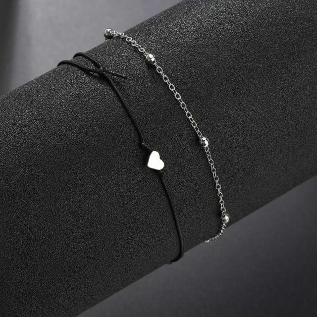 ボブ様♡専用！♡フェザーチャームアンクレット♡ アンクレット アクセサリー レディース メンズ 2連 チェーン 紐