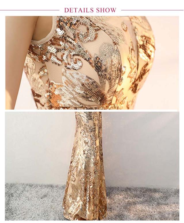 イブニングドレス マーメイド 手作りスパンコール ロングドレス
