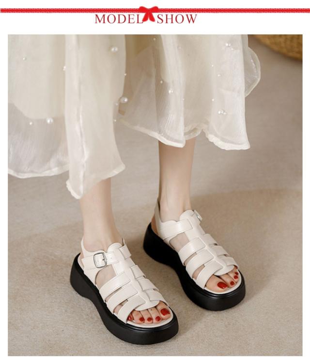 厚底 サンダル レディース レザーサンダル グラディエーター