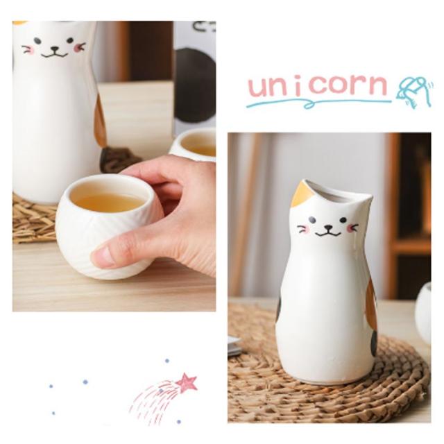 猫 ミニ徳利（とっくり）おちょこセット５点【ヴィンテージ】 昭和レトロ Amazon.co.jp: 酒器セット 5点セット ねこ 猫柄 かわいい 徳利1個 お