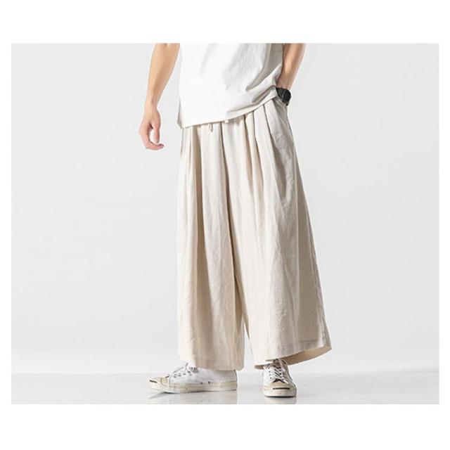 袴パンツ メンズ リネンパンツ ワイドパンツ リネン パンツ