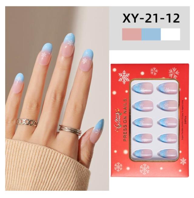 Nails ネイルチップ オーバル ロング ネイル つけ爪 24枚入 fkkk0544-13.jpg