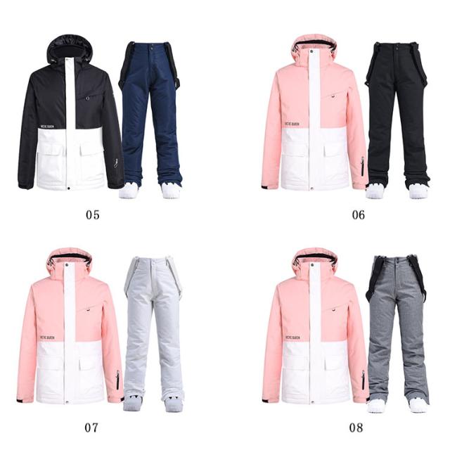 お揃い 韓国風 ペアスノーウェア ジャケット 上下セット 上下セット