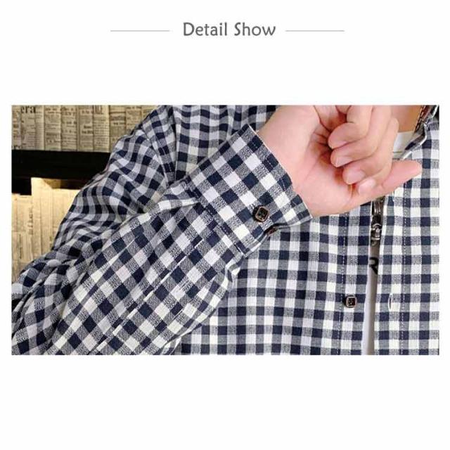M−5XLサイズ！ギンガムチェックシャツ カジュアルシャツ 7分袖 シャツ