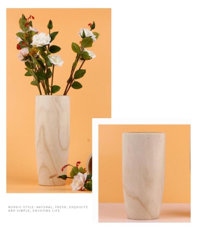 高さ30cm ウッド フラワーベース ドライ専用 木製 花器 天然木 花瓶