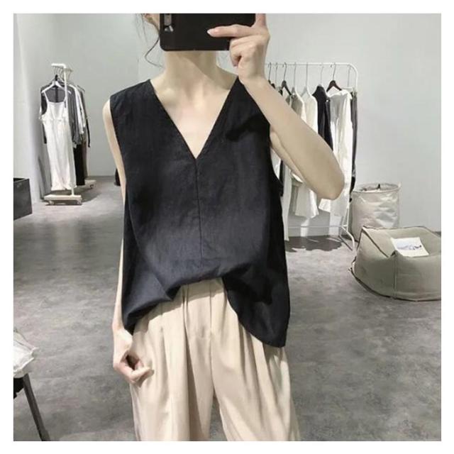 ベスト リネン レディース ジレ ノースリーブ ゆったり 麻 綿