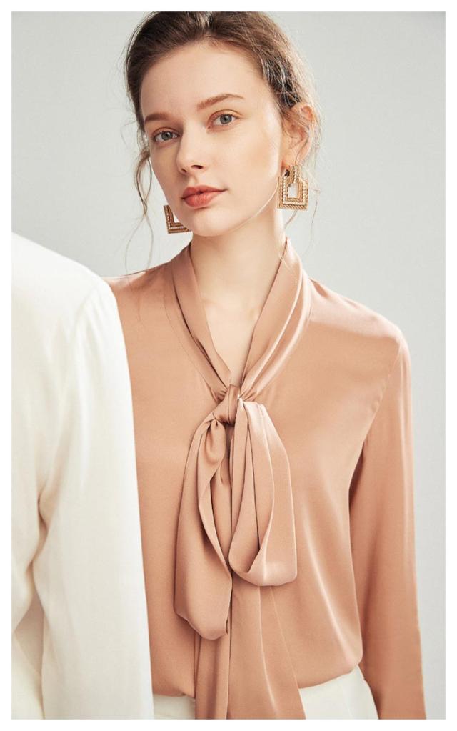 シルク ボウタイブラウス レディース シルクブラウス シルクシャツ