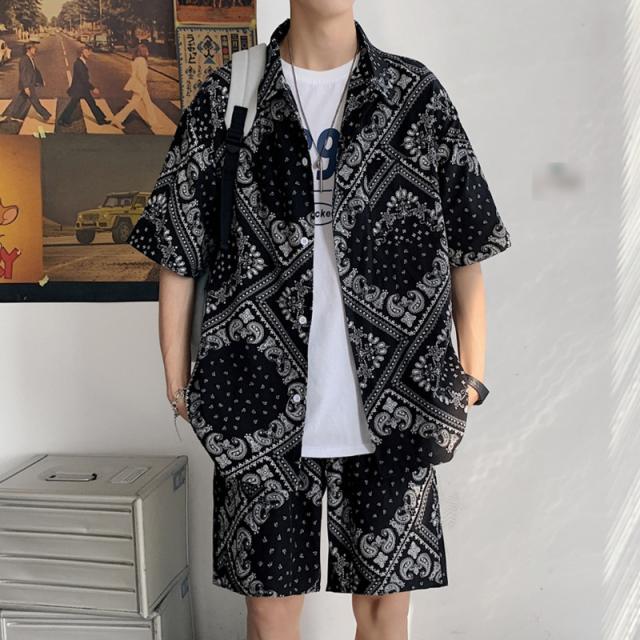 セットアップ メンズ 春夏 半袖 上下セット カジュアルシャツ ハーフ