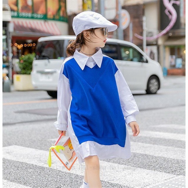 キッズ 長袖 ワンピース 子供服 春秋 キッズワンピース シャツワンピース 無地 子供ドレス ジュニア お姫様 おしゃれ 可愛い カジュアル  の通販はau PAY マーケット - 蓮商店