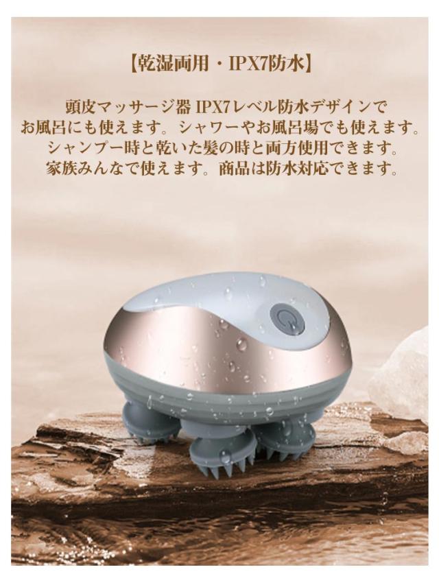 ヘッド 乾湿両用 IPX7防水 頭皮ケア 小型 全身マッサージ 母の日ギフト