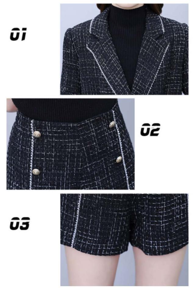 パンツスーツ レディース 上下セット ビジネススーツ テーラードジャケット ツイードジャケット ショートパンツ グレンチェック セレモニースーツ フォーマル セットアップ 入学式 卒業式 オフィス レディーススーツ パンツスーツ レディース 上下セット ビジネススーツ テーラード