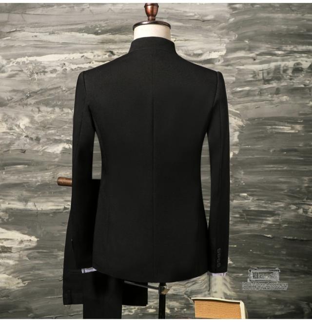 チャイナ風スーツ ビジネススーツ メンズ 上下セット 通勤 2ピース