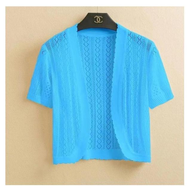 J636 used スパンコール 透け感 半袖 ボレロ カーディガン トップス