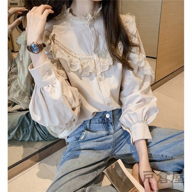 オーガ PAN blouse パンブラウス シャツ 長袖 バルーンスリーブ