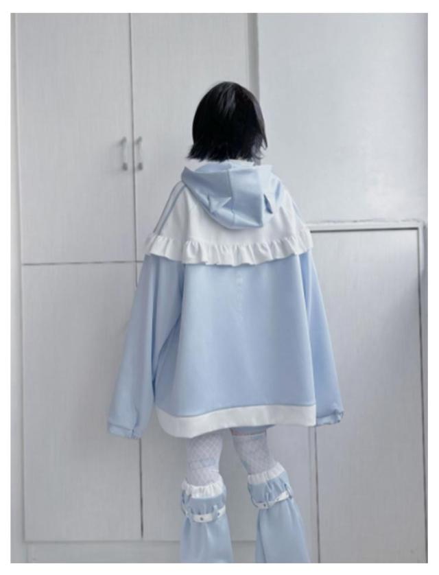 猫耳 パーカー 水色 地雷系 サブカル ジャージ 3点セット レディース