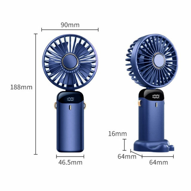 卓上扇風機　ハンディファン　手持ち　携帯扇風機　小型4400mAh ブルー 楽天市場】ハンディ扇風機 ハンディファン 3段階風量調節