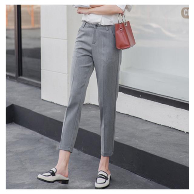 《》綿混のスーツ生地が上品に見える。テーパードパンツ スラックスパンツ アンクルパンツ テーパード スラックス ボトムス 通勤 オフィス クロップド丈 カジュアル キレイめ シンプル 無地 美脚 春夏送料無料