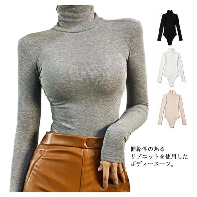 SENEE リブタートルネックボディスーツ rib turtle neck bodysuit（リブタートルネックボディスーツ