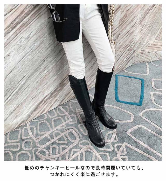 ロングブーツ レディース 本革 ワイド ミドルブーツ ジョッキーブーツ