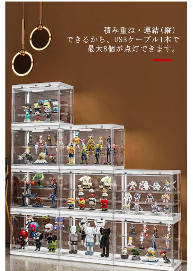 美品　コレクションケース フィギュアケース LED照明付き 完売品 コレクションケース LEDライト付き 音声センサー フィギュア