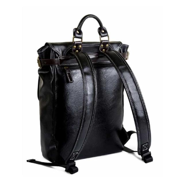 ビジネス用リュック ブラック 合成皮革 Rename 合皮 ビジネス シンプル リュックサック バックパック