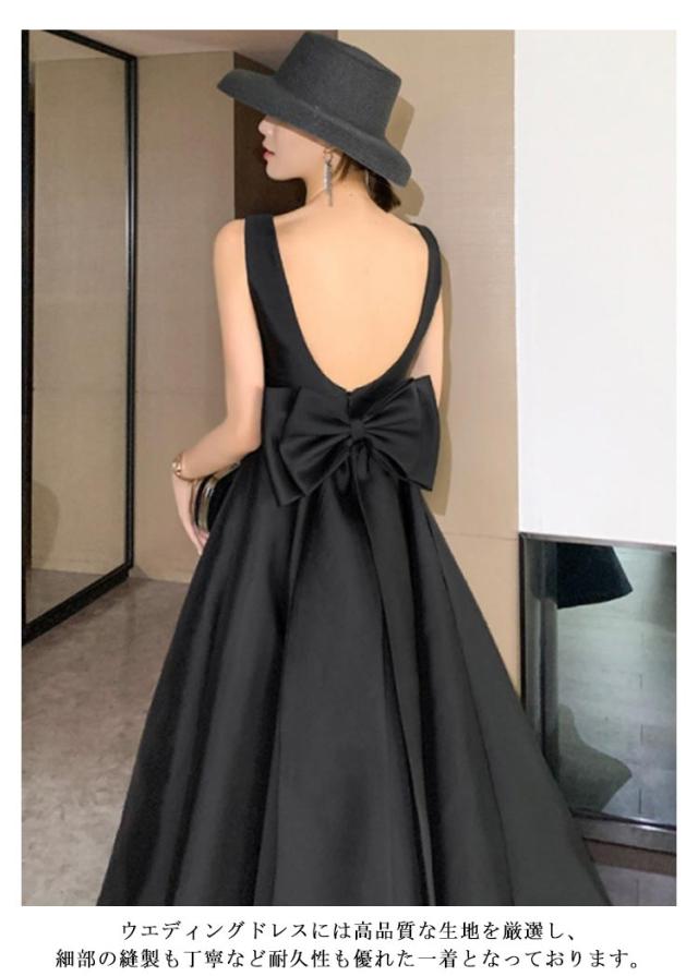 ウエディングドレス 二次会 スクエアネック ノースリブ 背空き