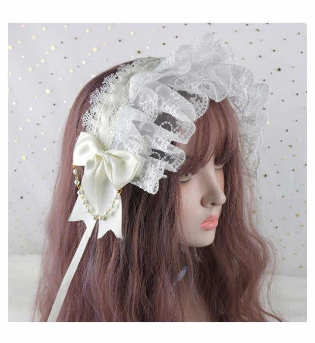 ヘアクリップ レディース ボウサイドクリップヘッドドレス 絡め