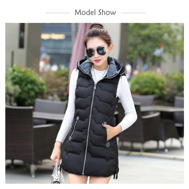 《送料無料》中綿ベスト 綿入りベスト 膝丈 レディース フード付き ダウンベスト ダウンジャケット アウター コート 暖か 防寒 厚手 おしゃれ レディースファッション 新作