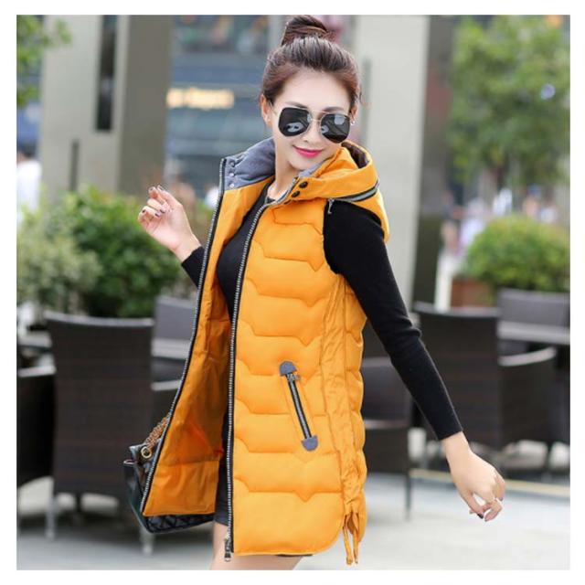 《送料無料》中綿ベスト 綿入りベスト 膝丈 レディース フード付き ダウンベスト ダウンジャケット アウター コート 暖か 防寒 厚手 おしゃれ レディースファッション 新作