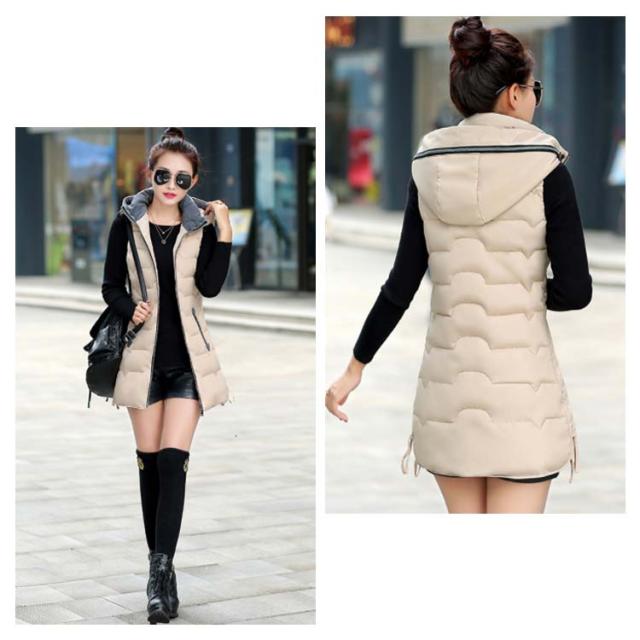 《送料無料》中綿ベスト 綿入りベスト 膝丈 レディース フード付き ダウンベスト ダウンジャケット アウター コート 暖か 防寒 厚手 おしゃれ レディースファッション 新作