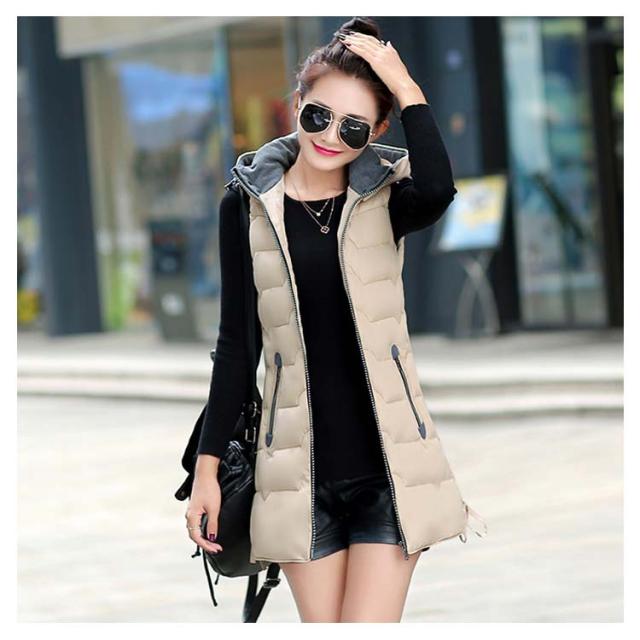 《送料無料》中綿ベスト 綿入りベスト 膝丈 レディース フード付き ダウンベスト ダウンジャケット アウター コート 暖か 防寒 厚手 おしゃれ レディースファッション 新作